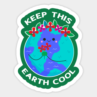 Keep This Earth Cool Cute Earth Day Sticker